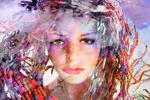 Femme moderne dans un style pop art sur Marijke de Leeuw - Gabriëlse