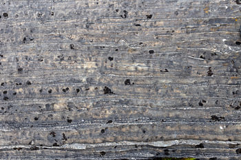 Striped stone – ancient layers of grey