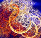 Oranje, blauwe kleurschakering. van Werner Hilpert thumbnail