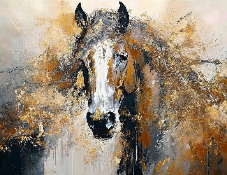 Goldenes Pferd 3 von Marjolein Deelen