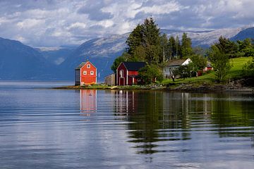 Oma eiland in de Hardangerfjord, Noorwegen van Adelheid Smitt