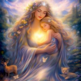 Herzverbindung – Mutter und Kind in Mutter Natur von Ivonne Fuhren-van de Kerkhof