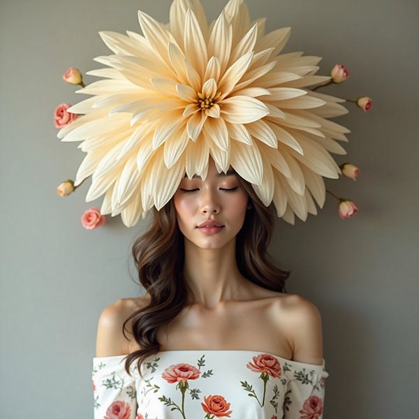 Flower power - Indian Woman with Elegant Floral Dress by Kleurenrijk