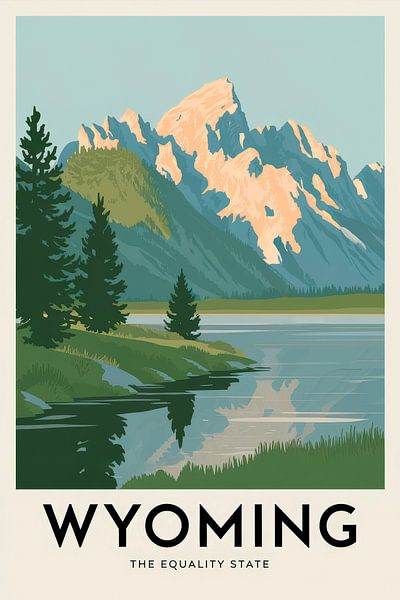 Wyoming Vintage Travel Poster by Poster Art Shop