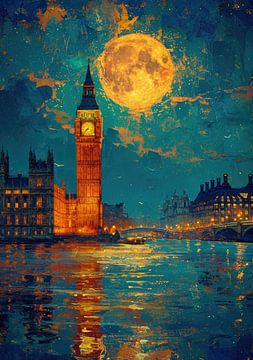 London "Big Ben" Thames England by Niklas Maximilian