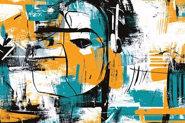 Dynamisch abstract portret schilderij van Imperial Art House