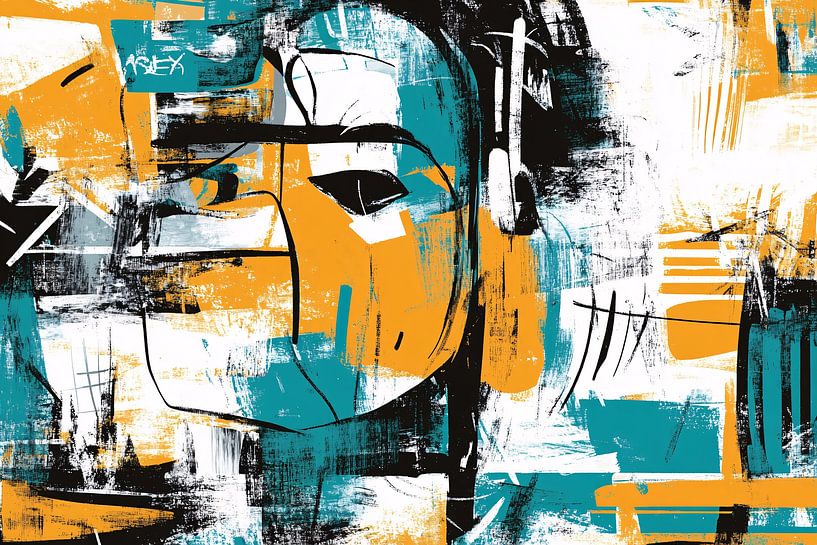 Dynamisch abstract portret schilderij van Imperial Art House
