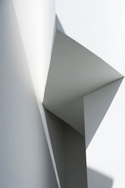 Abstract white surfaces and triangles by Bianca Kums
