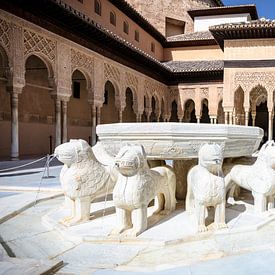 Der Hof der Löwen, Granada, Alhambra, Spanien von Fotografiecor .nl