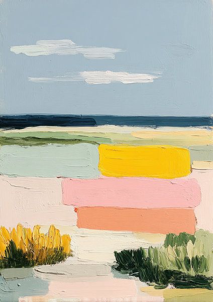Minimalistischer Strand – Pastell Impasto von Niklas Maximilian
