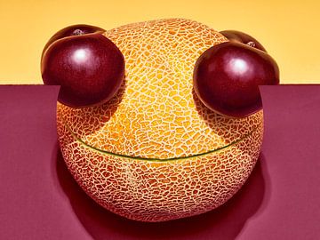 Happy Fruit Melon Plum sur Martijn Hoogendoorn