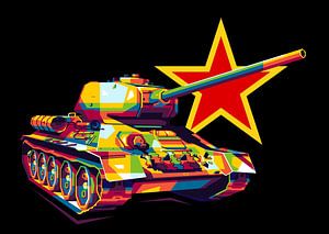 T-34-85 dans l'illustration WPAP sur Lintang Wicaksono