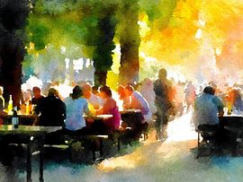 Sommer im Biergarten von Vlindertuin-Art