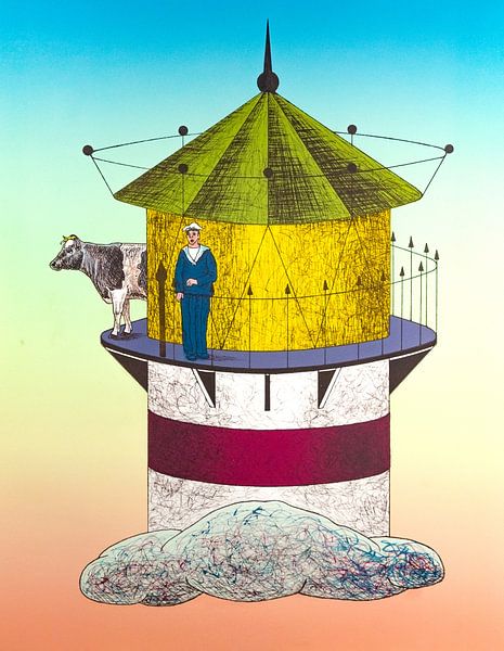 Lighthouse Cow by Helmut Böhm