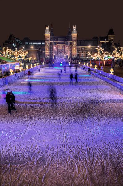 Rijksmuseum Amsterdam met schaatsers HDR van Wouter Sikkema