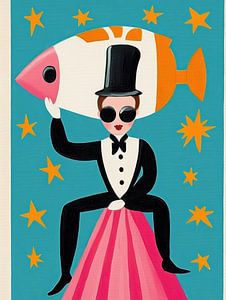 Garçon de cirque avec poisson
