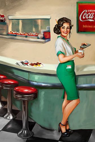 1950's Amerikaanse Diner Watress
