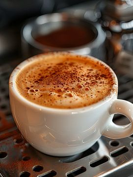 kop koffie of cappuccino drinken van Egon Zitter