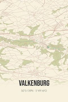 Vintage map of Valkenburg (Limburg) by Rezona