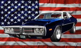 1974 Dodge Charger with US-Flag