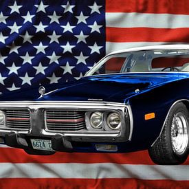 1971 Dodge Charger avec drapeau américain sur aRi F. Huber