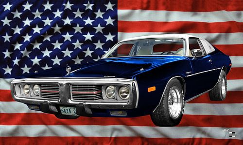 1974 Dodge Charger with US-Flag von aRi F. Huber