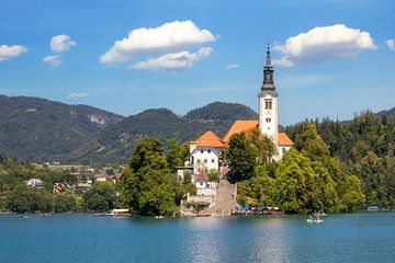 Bled eiland in het meer van Bled in Slovenië van Tilo Grellmann