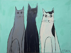 Miso- & -Freunde von Chris Croes schilderijen