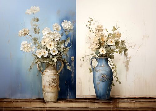 Romantisch Bloemenboeket Schilderij