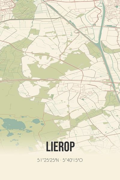 Alte Landkarte von Lierop (Nordbrabant) von Ortsdrucke