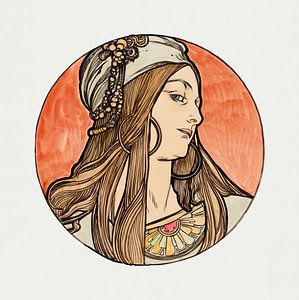 Glasfenster für die Fassade der Boutique Fouquet von Alphonse Mucha