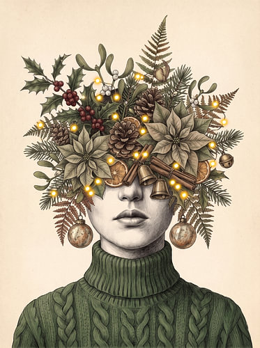 a Botanical Christmas Portrait by Marja van den Hurk
