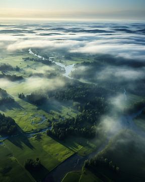 Landschap in West-Pommeren van fernlichtsicht