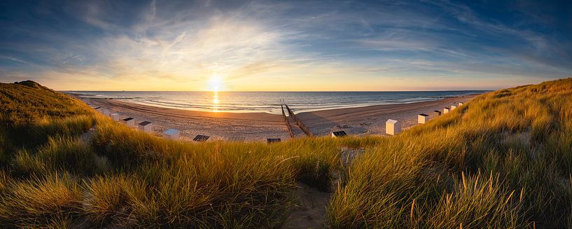 Panorama at the beach of the Manteling near Domburg by Thom Brouwer