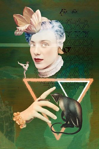 Trinity (1 van 4) donkergroen, peach, wit