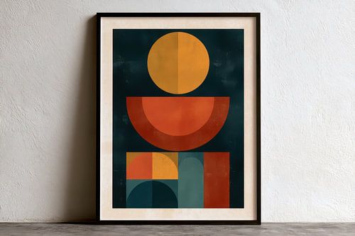 kleurrijke vormen aan de muur