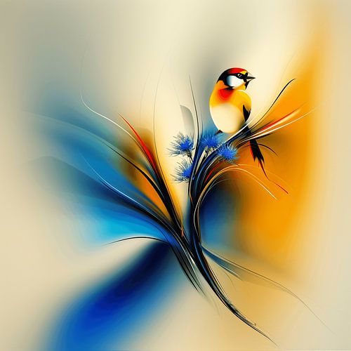 Radiant Bird among the Thistles