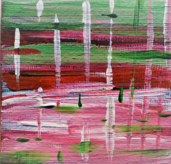 Acryl Pouring groen rood