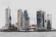 Architektonische Skizze u.a. von De Rotterdam in Rotterdam von Art by Jeronimo Miniaturansicht