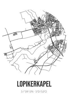 Lopikerkapel (Utrecht) | Landkaart | Zwart-wit van Rezona