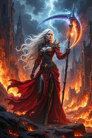 VALYNDRA - The Warrior with the Scythe of Fire and Lightning by INFERAURUM
