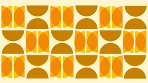 Abstrakte Bauhaus Geometrie in Gelb Gold