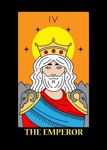 The Ruler Tarot Card IV Spiritual Wall Decoration Art Print by Millennial Prints