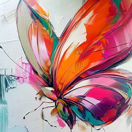 Papillon abstrait et coloré sur Wilma Mesman
