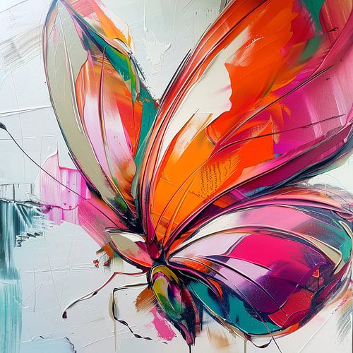 Abstract, colourful butterfly