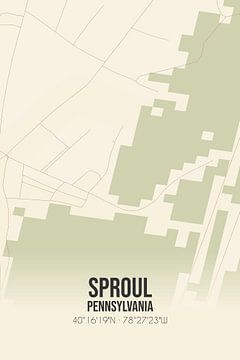 Alte Karte von Sproul (Pennsylvania), USA. von Rezona