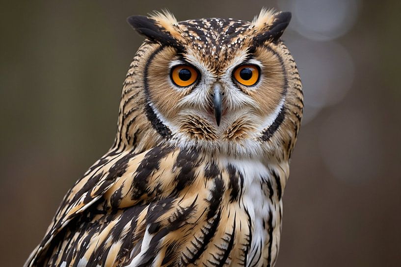 Realistic close-up of an owl by Art & Soul Creations