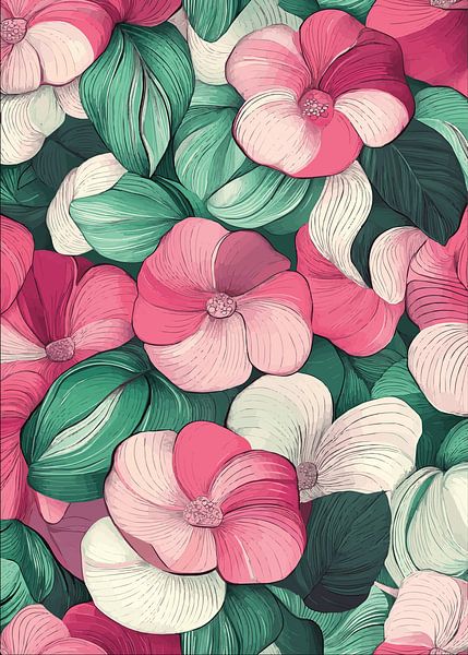 Une floraison délicate en rose et vert par Pixelbull Design