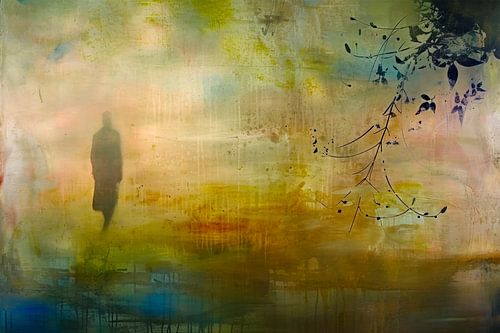 Goud Beige Abstract - Dromerige Moderne Schilderkunst