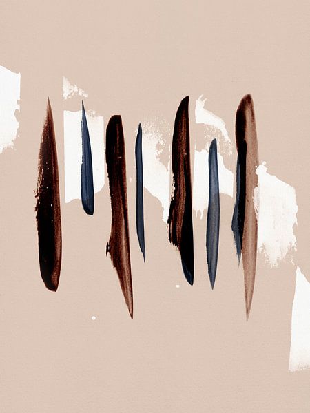 Strokes 11A | Minimal Brush Stroke Collage by Menega Sabidussi